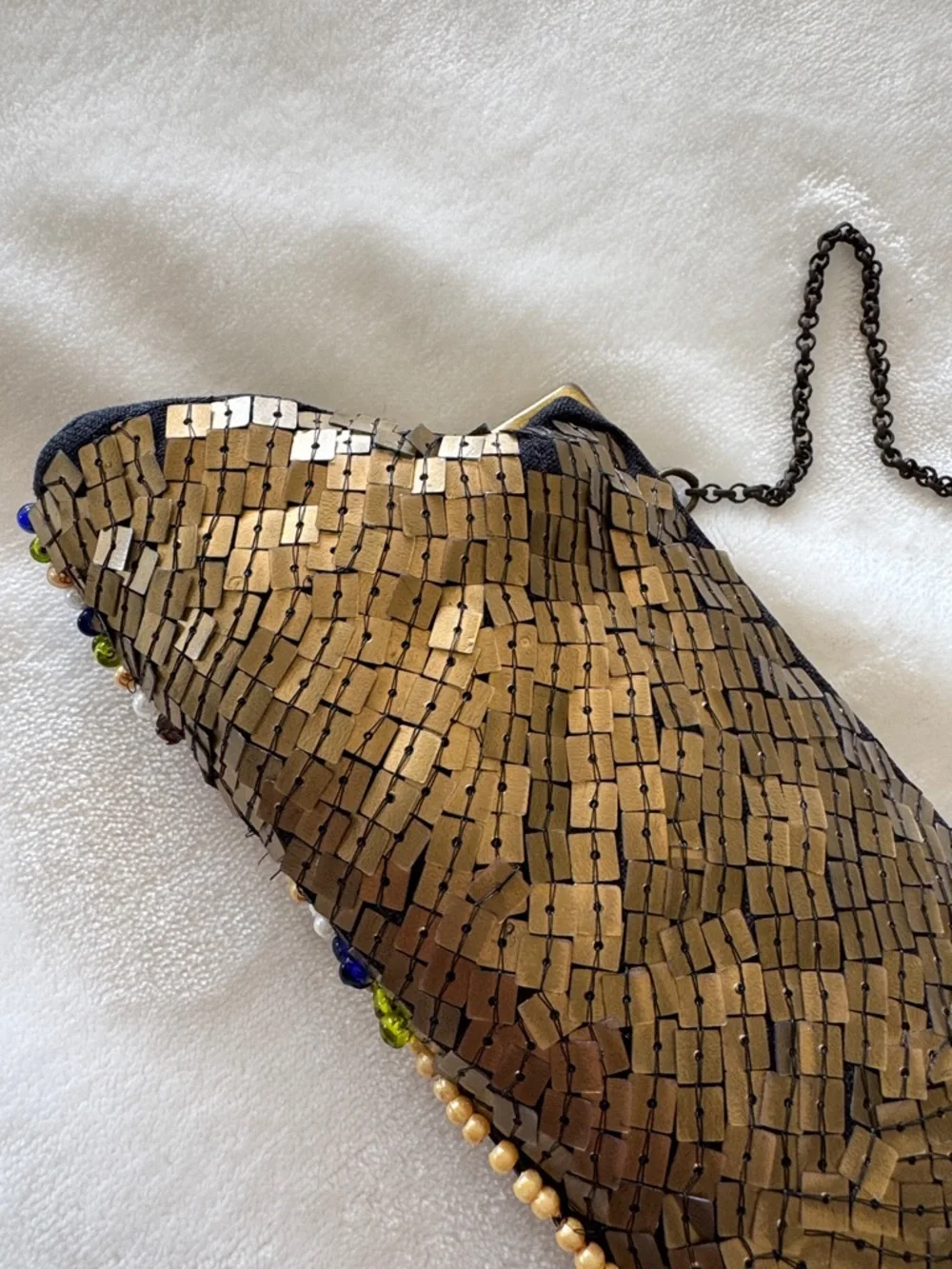ARDEN B. Beaded Evening Clutch Bag in Copper/Gold and Multicolor